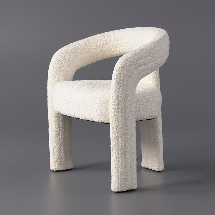 THE BEST Set Of 4 Modern Sherpa Dining Chairs Off White For 2025 | Homary | Homary
