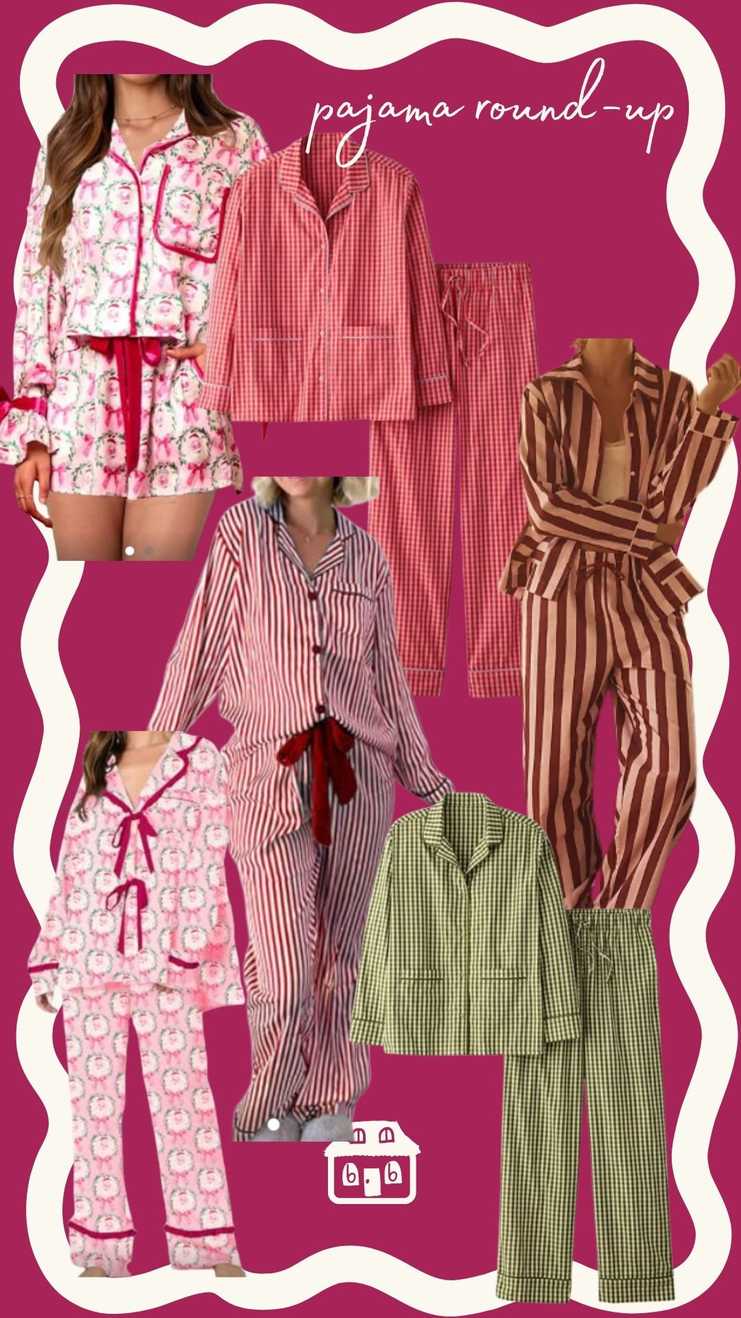 Holiday pajama round-up!! I'm a sucker for a cute pattern whether it be Santa's precious face, stripes, or gingham! Are you a pink Christmas? Traditional red and green? Maybe a little maroon/pink combo? I've got you covered! 

 #LTKHoliday #LTKselfcare