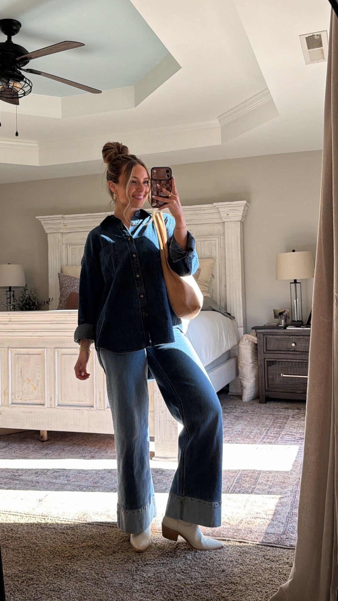 Canadian tuxedo👖 Aritzia & Evereve denim! Wearing a small in the top & 27 in jeans 

#LTKSaleAlert #LTKgrwm #LTKootd