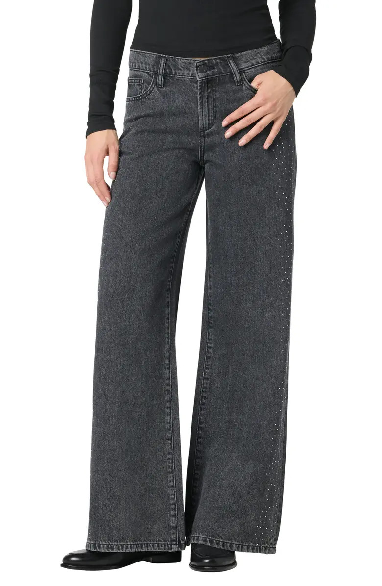 Joe's Crystal Embellished Low Rise Wide Leg Jeans | Nordstromrack | Nordstrom Rack