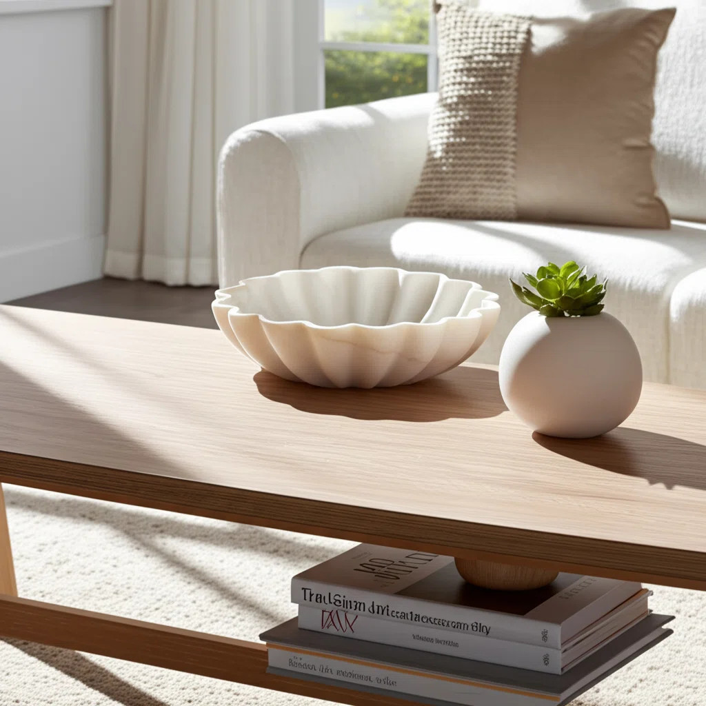 Calvin Marble, 12"D Shell Shaped Plate, White, Round | Wayfair North America