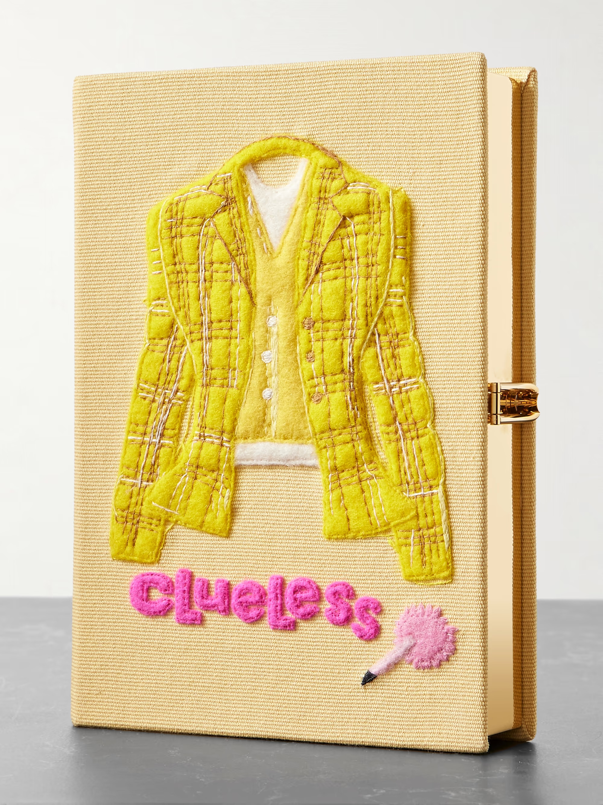 Clueless embroidered appliquéd canvas clutch | NET-A-PORTER (UK & EU)