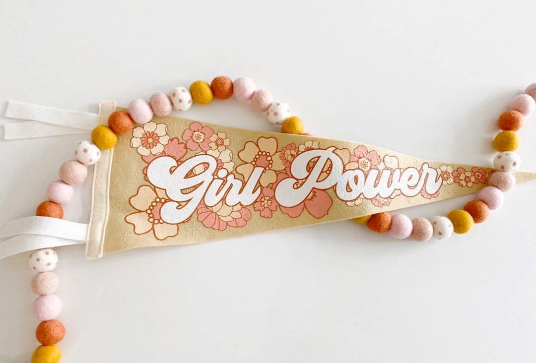 Girl Power Felt Ball Garland Collaboration With Kind Kids Club - Etsy | Etsy (US)