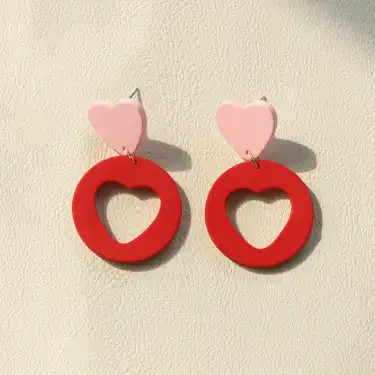Romantic Cute   Love Hollow Round Shaped Dangle Earrings - Temu | Temu Affiliate Program