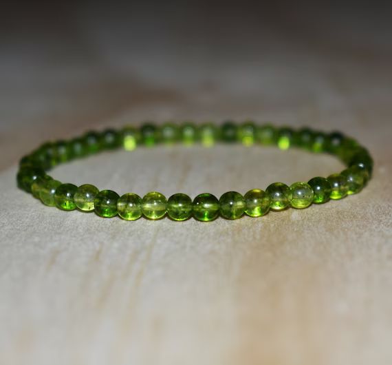 4mm Peridot Bracelet for Women, Men Bracelet, Peridot Jewelry, Gemstone Bracelet, Dainty Bracelet... | Etsy (US)