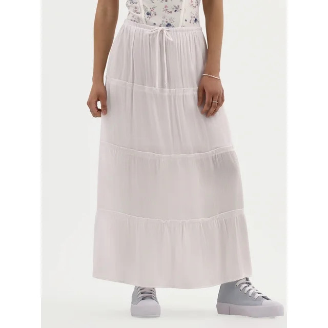 No Boundaries Tiered Maxi Skirt, Women's | Walmart (US)