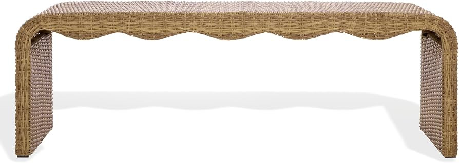 SAFAVIEH Couture Outdoor Lynsee Wicker Bench, 60" Natural CPT2113A | Amazon (US)
