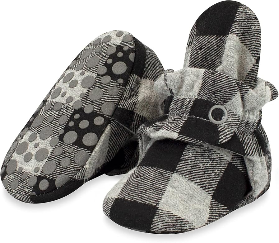 Zutano Organic Cotton Baby Booties With Gripper Soles, Soft Sole Stay-on Baby Shoes | Amazon (US)