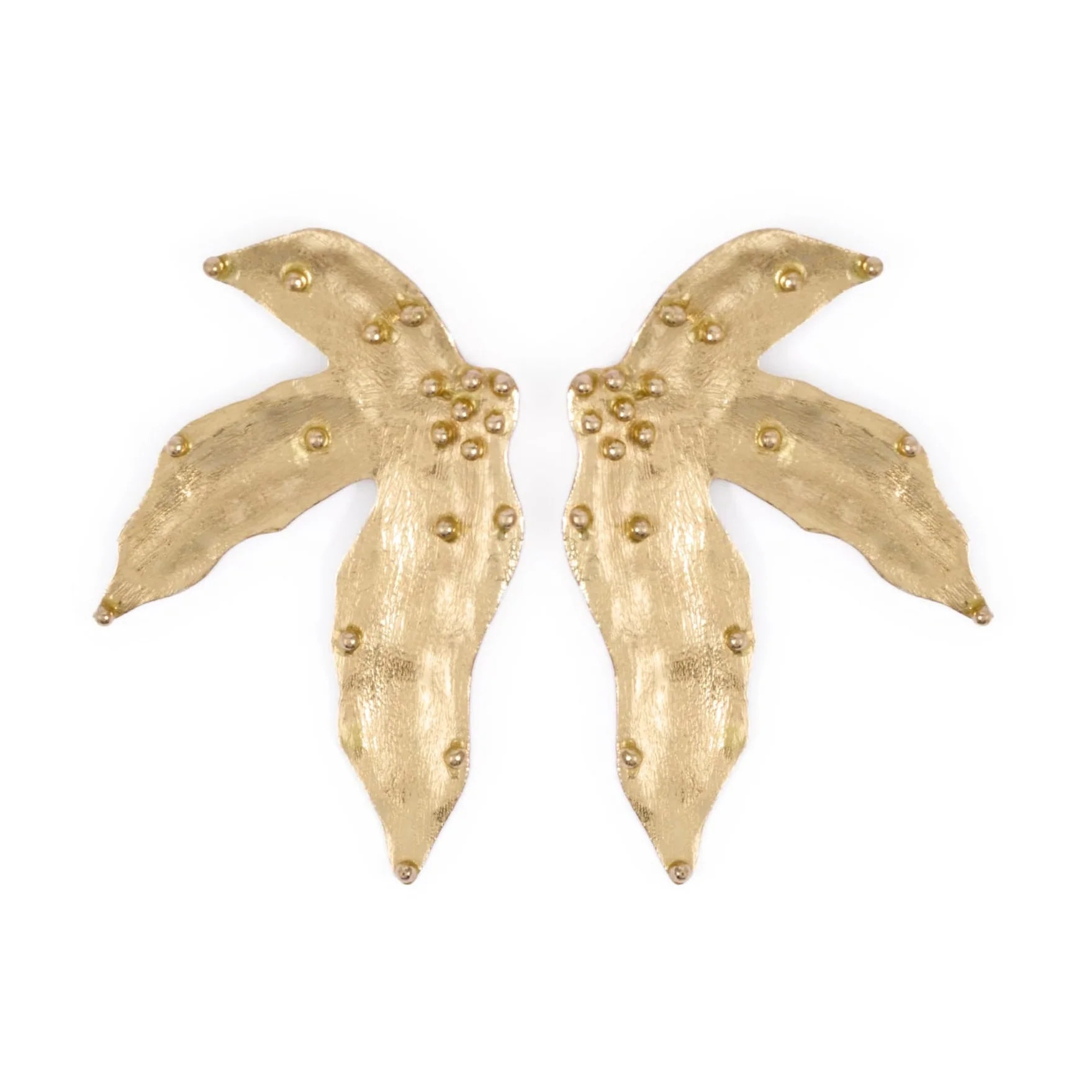 Emmie Three Petal Statement Post Earrings Brass | INK+ALLOY