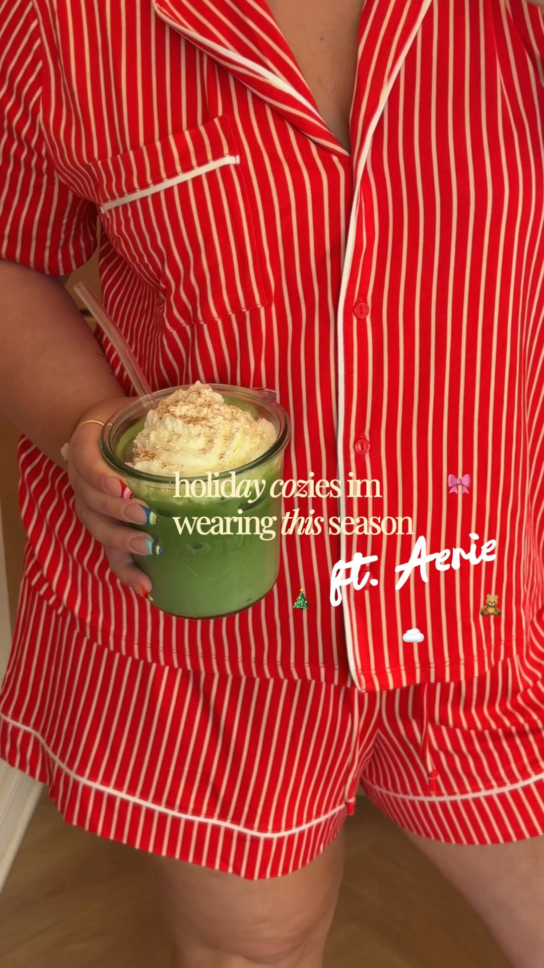 living in my holiday PJs from Aerie this season 🧸❤️🎄 sizes below! #ad #AerieREAL #AeriePartner 

Red Piping PJ Set: L
Sleep Tee: M
Blue Cable Lounge Trouser: L Short 
Blue Cable Lounge Full Zip: L
Sherpa Slippers: 7 (TTS)

#LTKGiftGuide #LTKHoliday #LTKMidsize