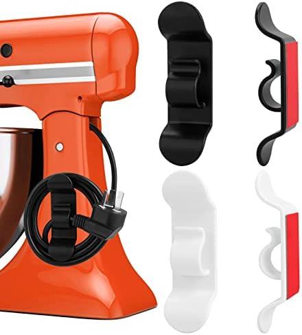 Cord Organizer For Kitchen Appliances & Electronics, 4 Pack Black White Stickly Cord Wire Holder ... | Amazon (US)