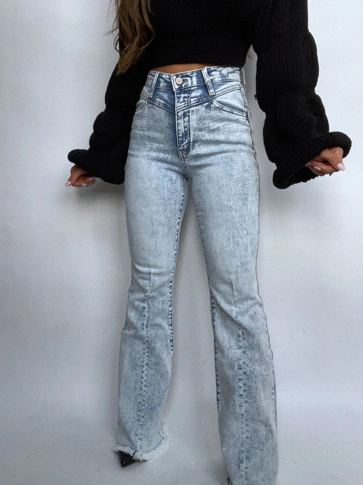 Keep Up Flare Acid Wash Jeans | Willow Boutique