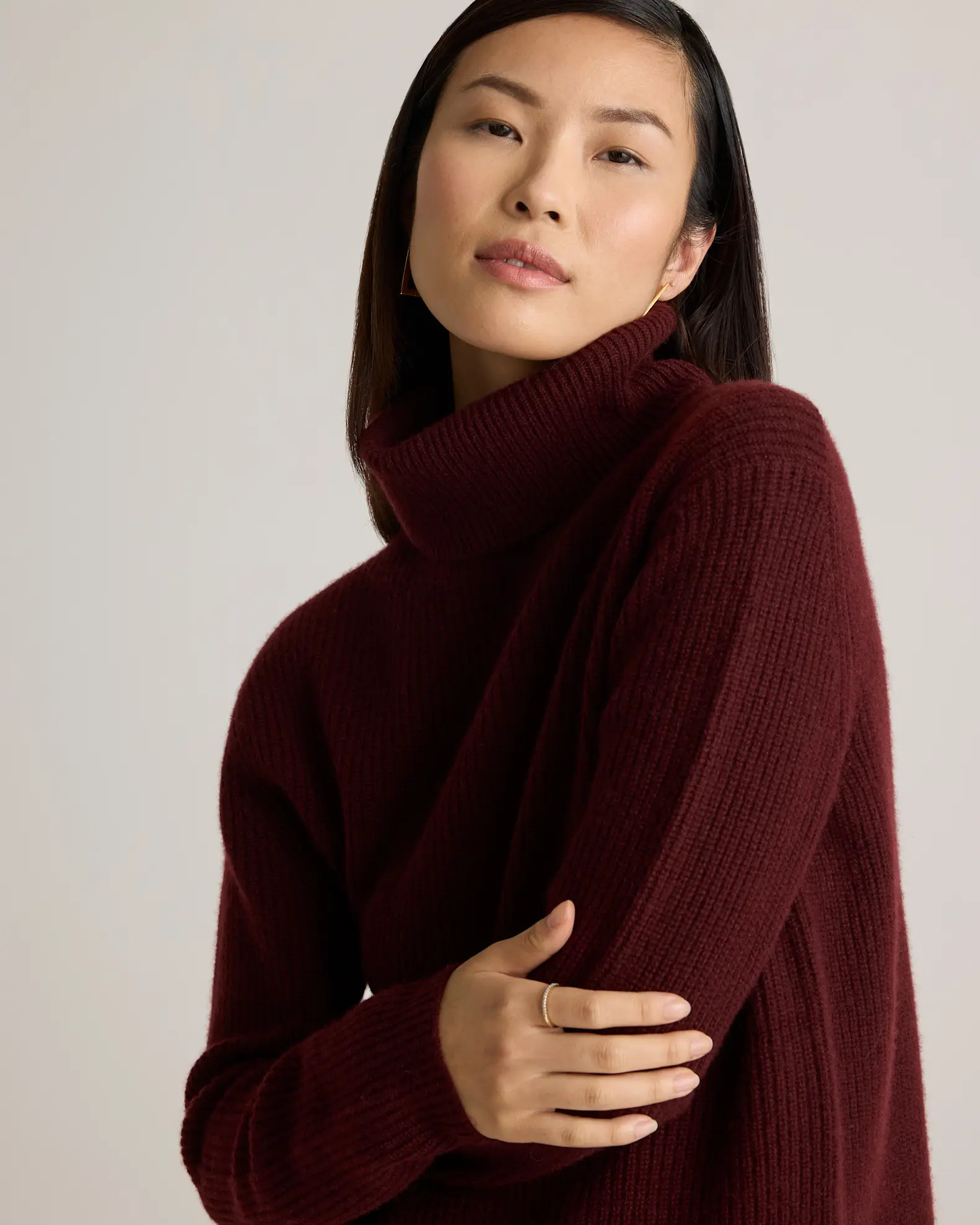 Mongolian Cashmere Fisherman Turtleneck Sweater | Quince