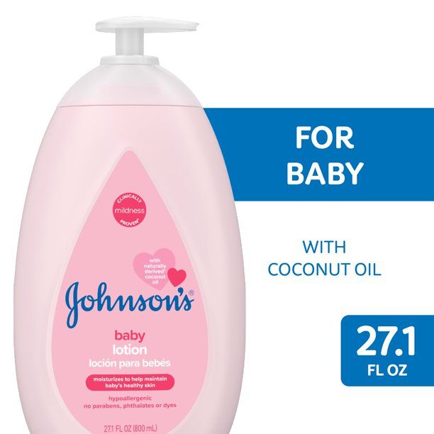 Johnson's Moisturizing Pink Baby Lotion with Coconut Oil, 27.1 Fl. Oz | Walmart (US)