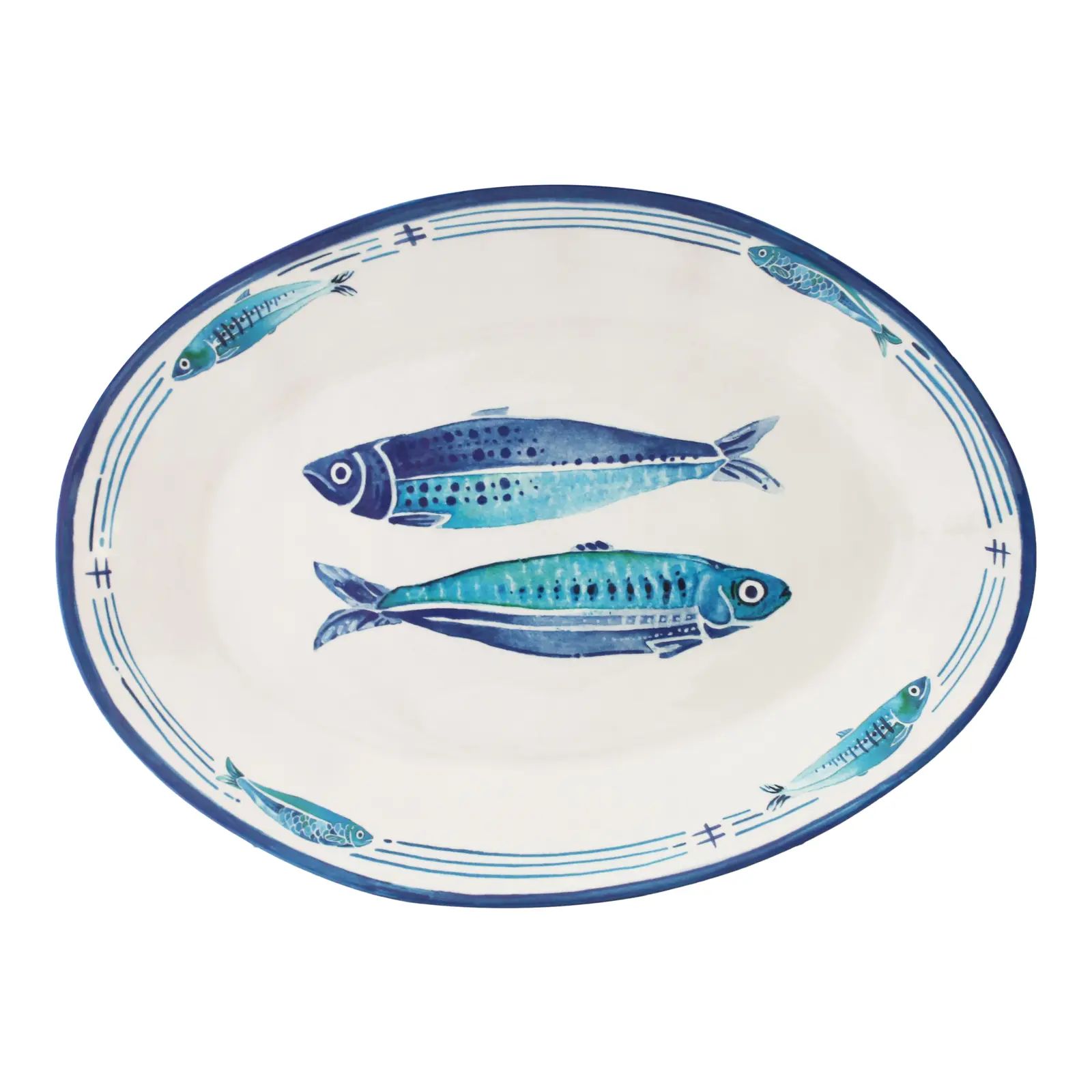 Santorini 16" Melamine Oval Platter, Set of 2 | Chairish