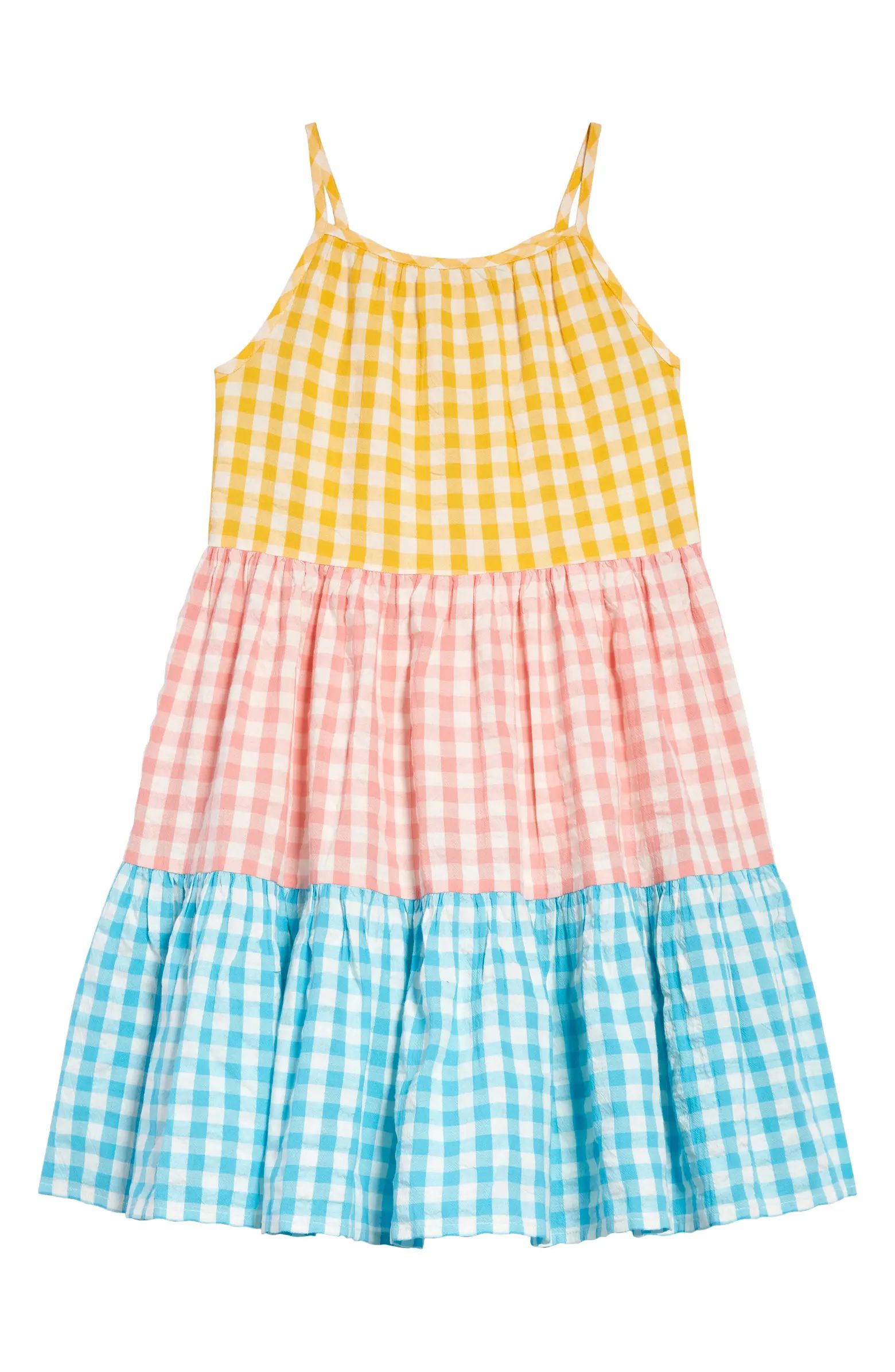 Kids' Gingham Tiered Trapeze Dress | Nordstrom