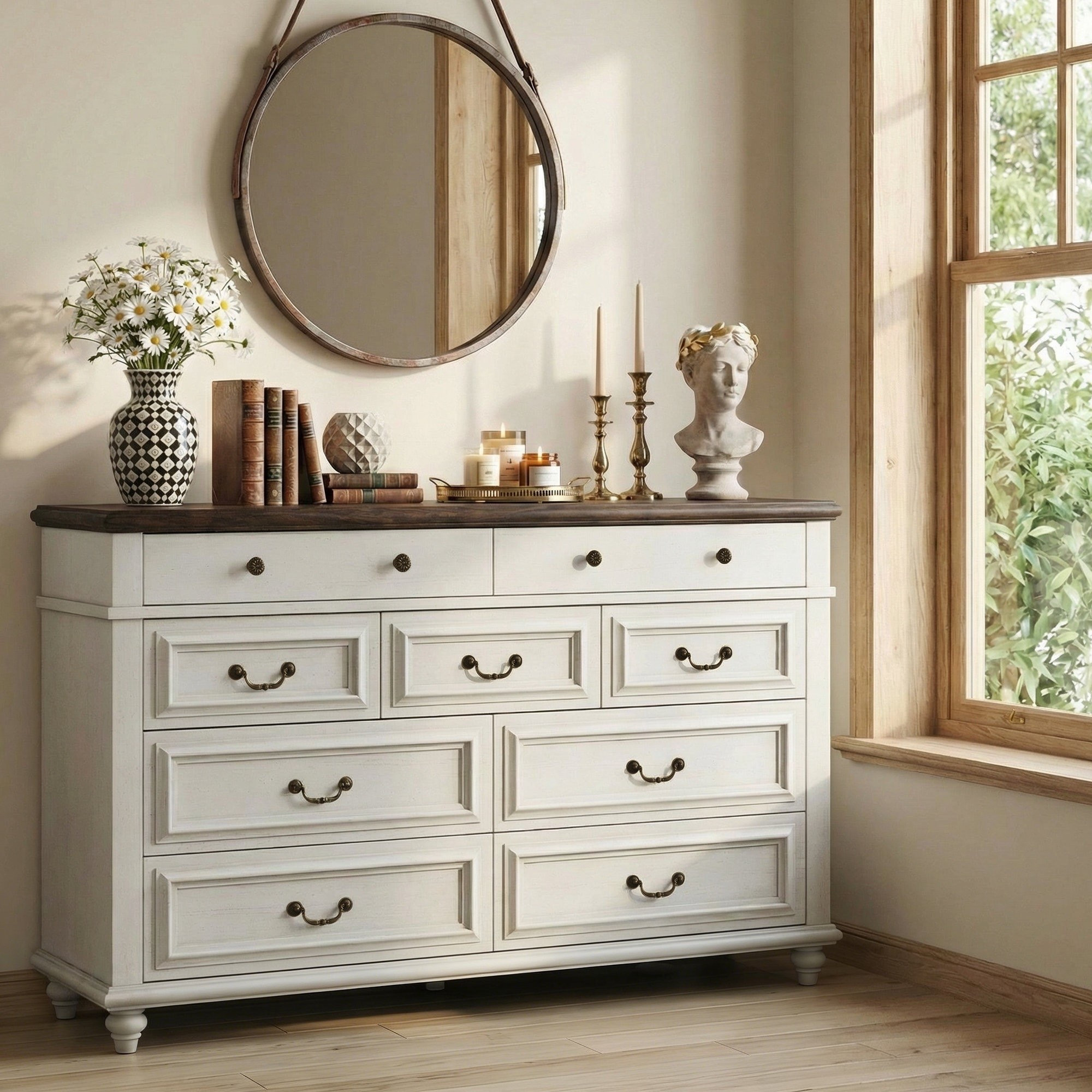 The Eilam Solid and Manufactured Wood 9-Drawer Dresser brings substantial storage and timeless style to the bedroom. With nine spacious drawers, it’s a practical choice for keeping clothing, accessories, and everyday essentials organized while complementing a variety of interior styles. ON SALE and under $400.

Ideas:

* bedroom organization
* spacious dresser
* timeless furniture
* bedroom storage
* home décor

Keywords:

* 9 drawer dresser
* bedroom dresser
* wood dresser
* solid wood dresser
* large dresser
* storage dresser
* bedroom furniture
* dresser drawers
* clothes storage
* bedroom storage
* farmhouse dresser
* modern bedroom furniture
* home organization
* bedroom décor
* furniture essentials

#LTKSaleAlert #LTKHome #LTKSeasonal