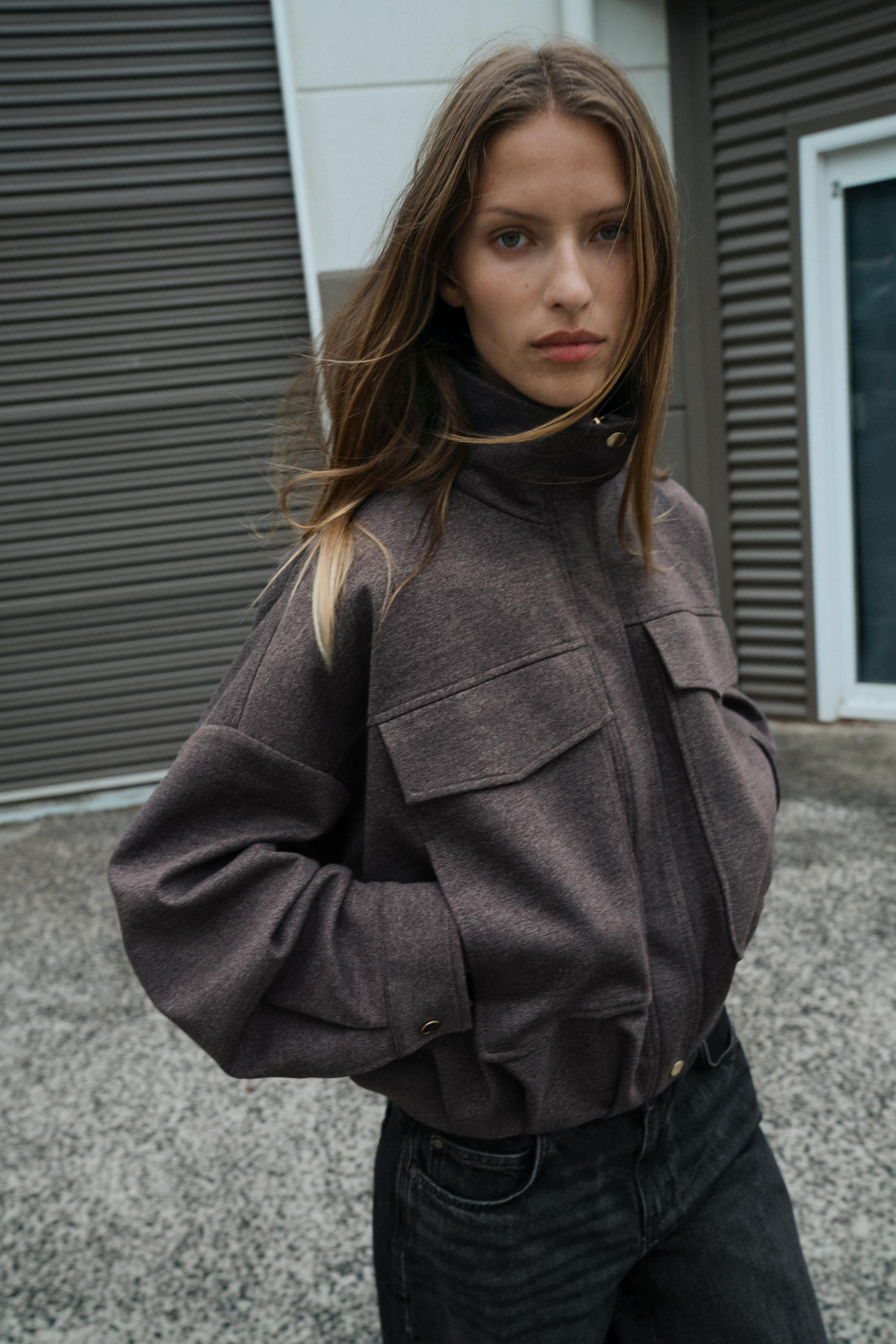 HIGH COLLAR BOMBER JACKET | Zara US