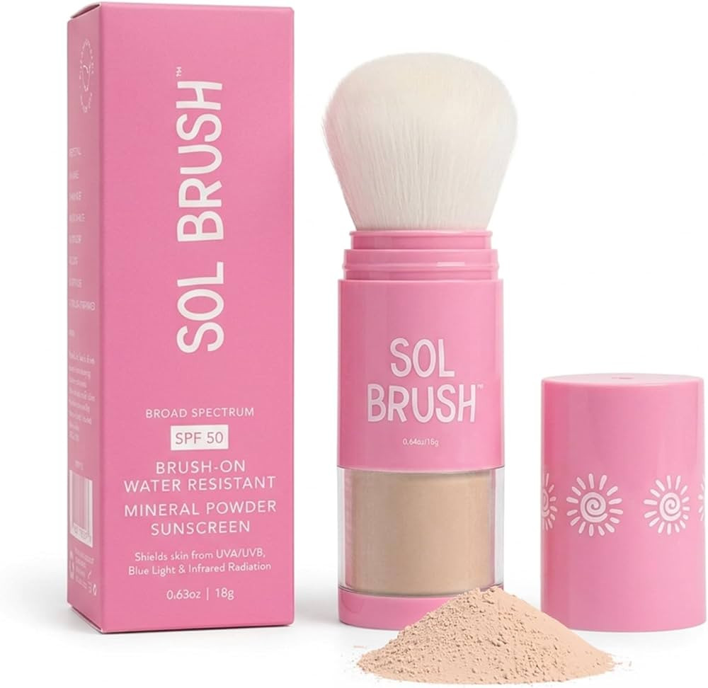 SPF 50 Mineral Sunscreen Powder, Broad Spectrum UVA/UVB Protection Sunscreen, Mess Free Brush On ... | Amazon (US)