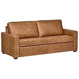 Amazon Brand – Rivet Andrews Contemporary Top-Grain Leather Sofa, 82"W, Cognac | Amazon (US)