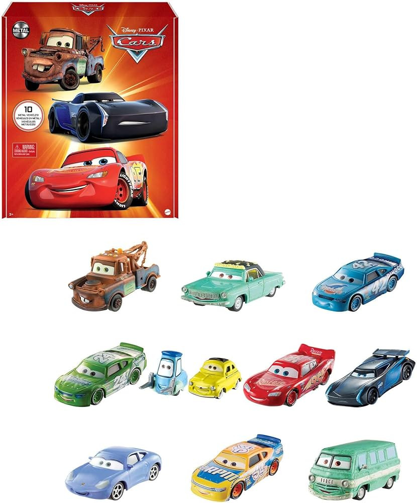 Mattel Disney and Pixar Cars Set of 10 Die-Cast Mini Racers Vehicles, Collectible Set of 1:55 Sca... | Amazon (US)