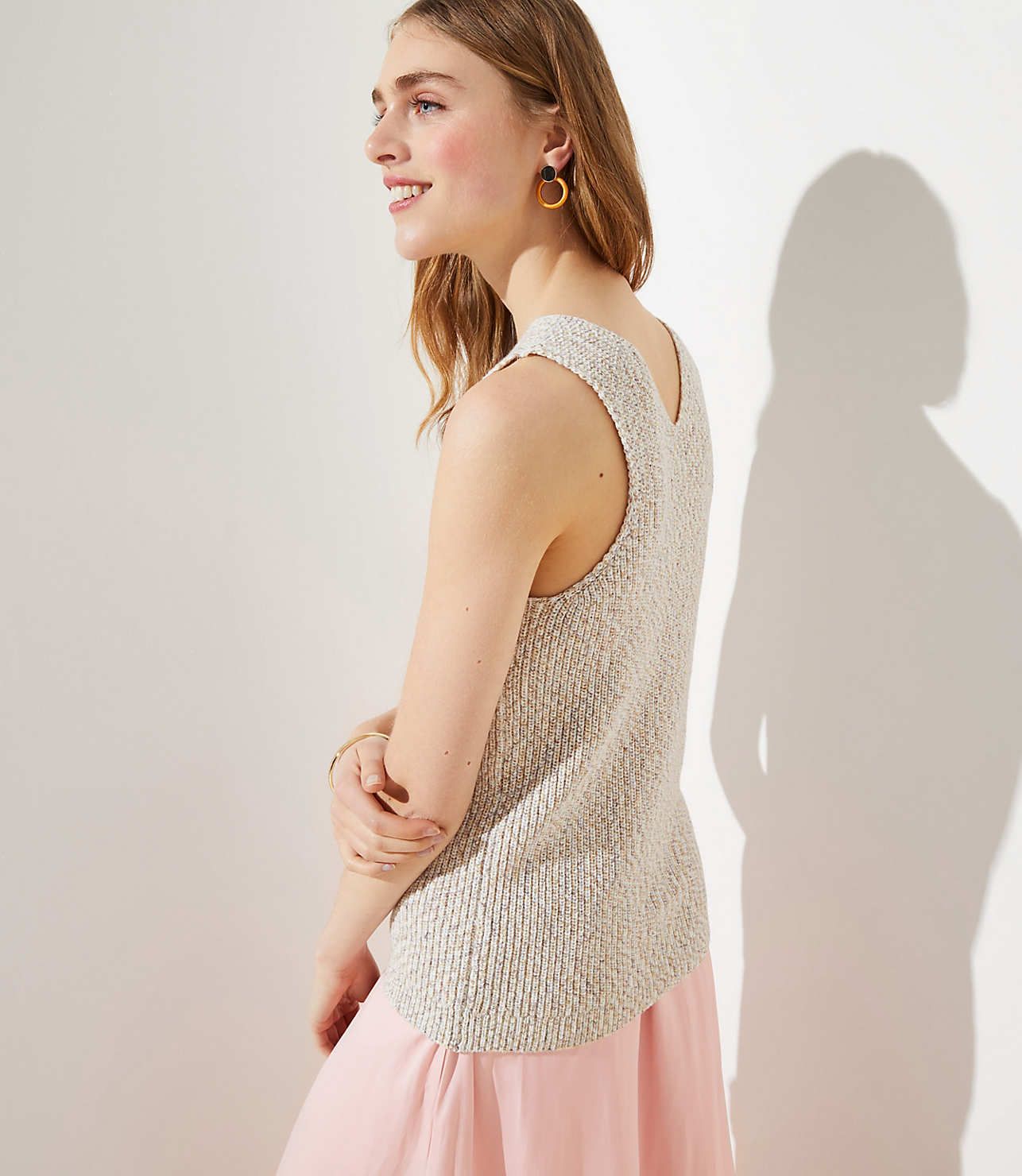 Marled Ribbed Sweater Tank | LOFT