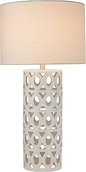 Amazon Brand – Stone & Beam Ceramic Geometric Cut-Out Table Desk Lamp With LED Light Bulb, 22"H... | Amazon (US)