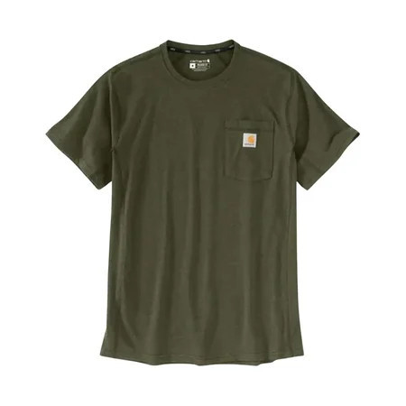 Carhartt Men s Force Relaxed Midweight Logo Pocket Work T-Shirt Green Small | Walmart (US)