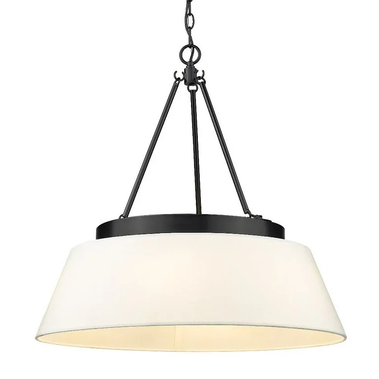 Golden Lighting Penn 6-Light Chandelier in Matte Black with Modern White Shade | Walmart (US)