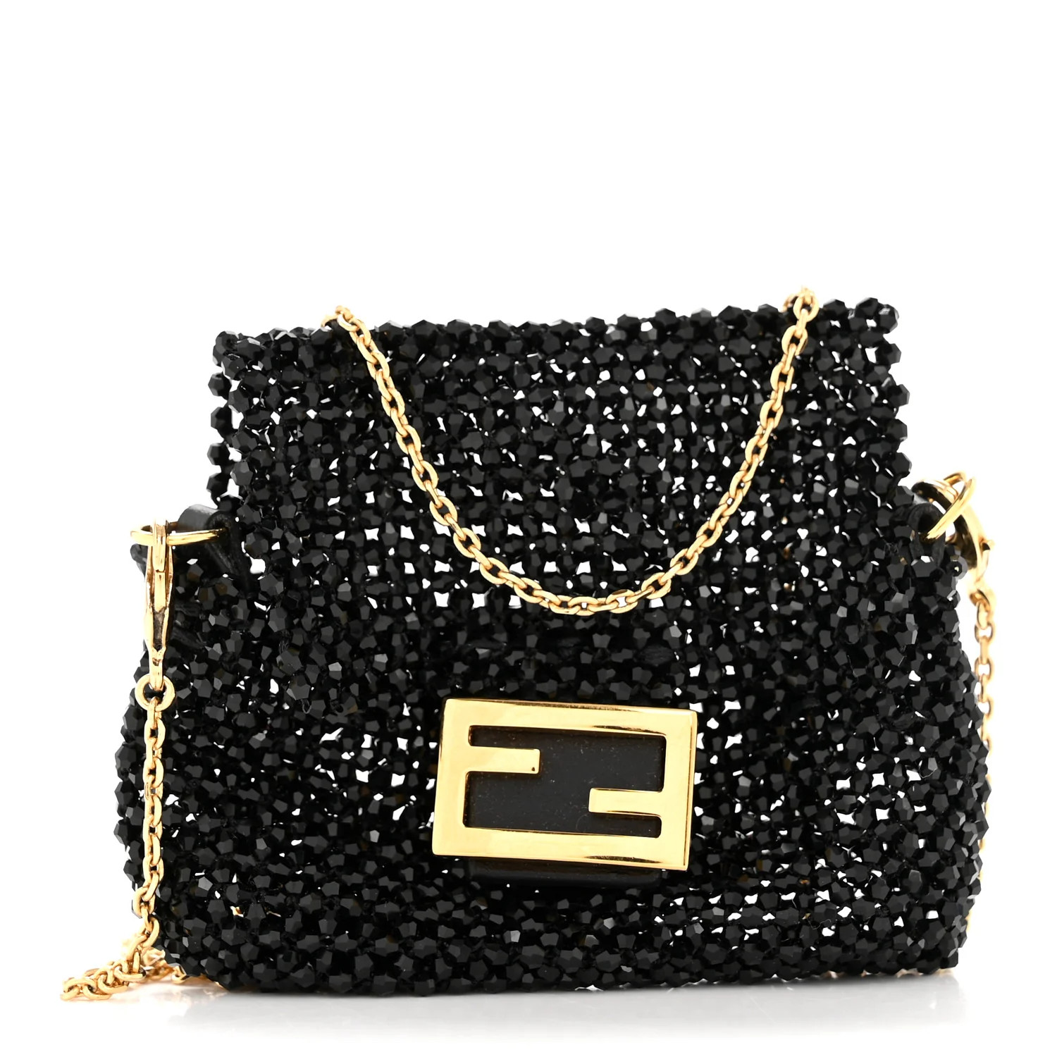 Crystal Vitello King Beaded Mini Pico Baguette Charm Black | FASHIONPHILE (US)