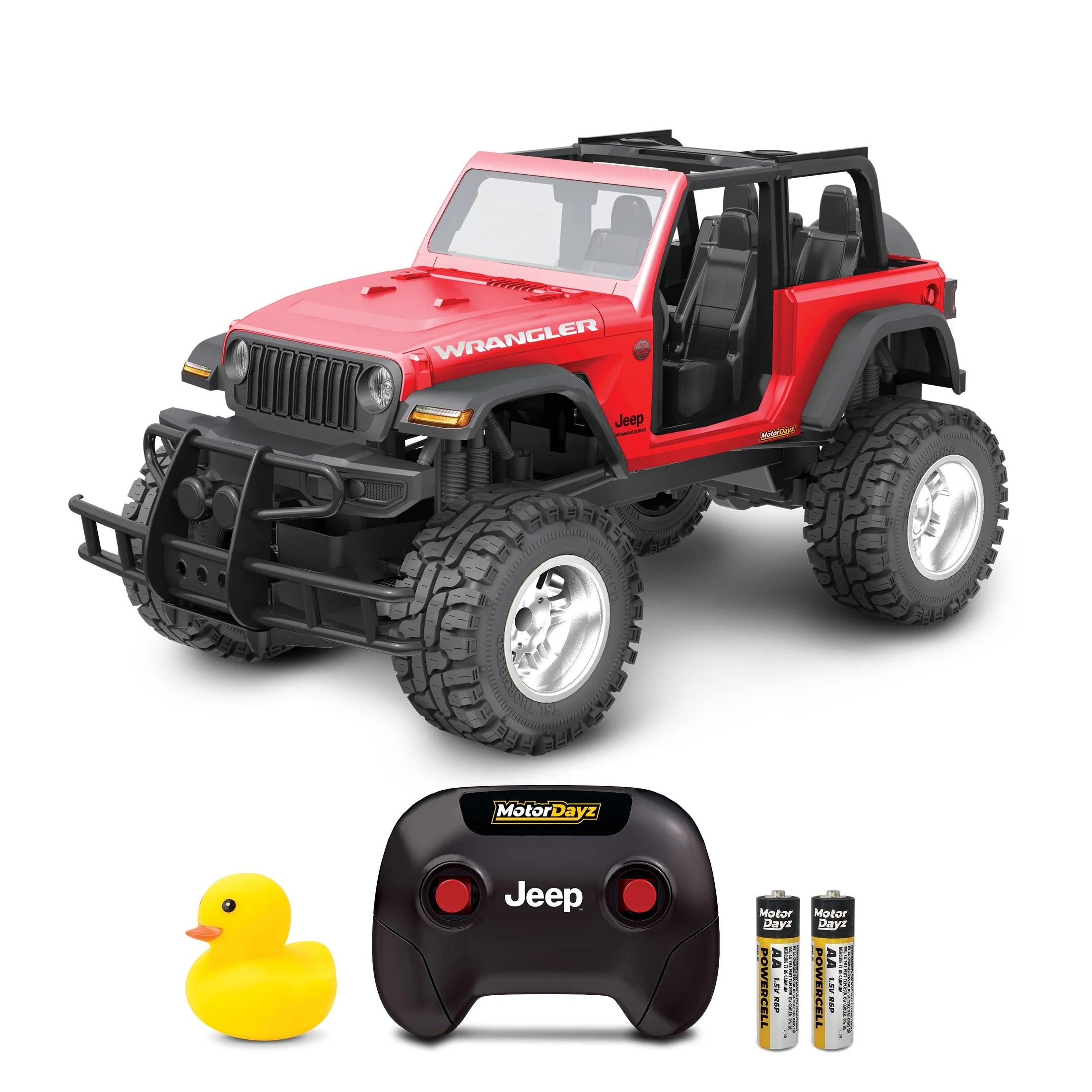 Motor Dayz (1:10) Duck, Duck Jeep Wrangler Remote Control Truck, Red | Walmart (US)