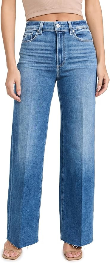 PAIGE Women's Anessa Jeans with Raw Hem | Amazon (US)