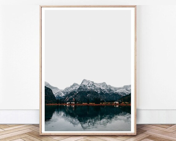 Misty Mountain Print Nordic Mountain Mountain Reflection Mountain Lake Photo Minimalist Mountain ... | Etsy (US)