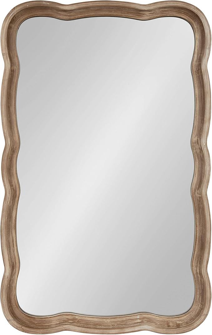 Kate and Laurel Hatherleigh Decorative Shabby Chic Scallop Wood Wall Mirror, Rustic Brown, 23.5x3... | Amazon (US)