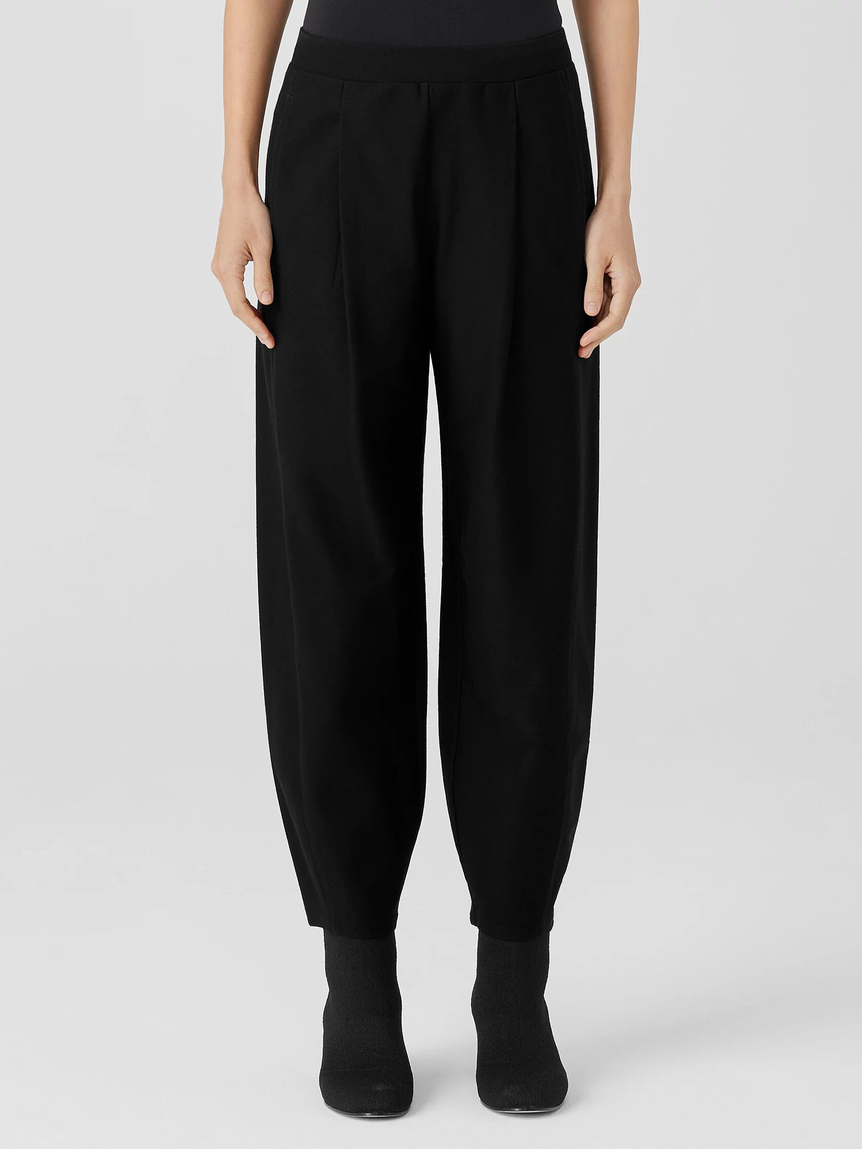 Washable Stretch Crepe Pleated Lantern Pant | Eileen Fisher