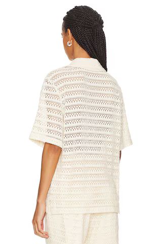 WAO Crochet Camp Shirt in Natural from Revolve.com | Revolve Clothing (Global)