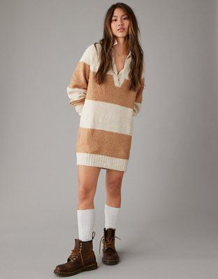 AE Oversized Collared Sweater Dress | American Eagle Outfitters (US & CA)