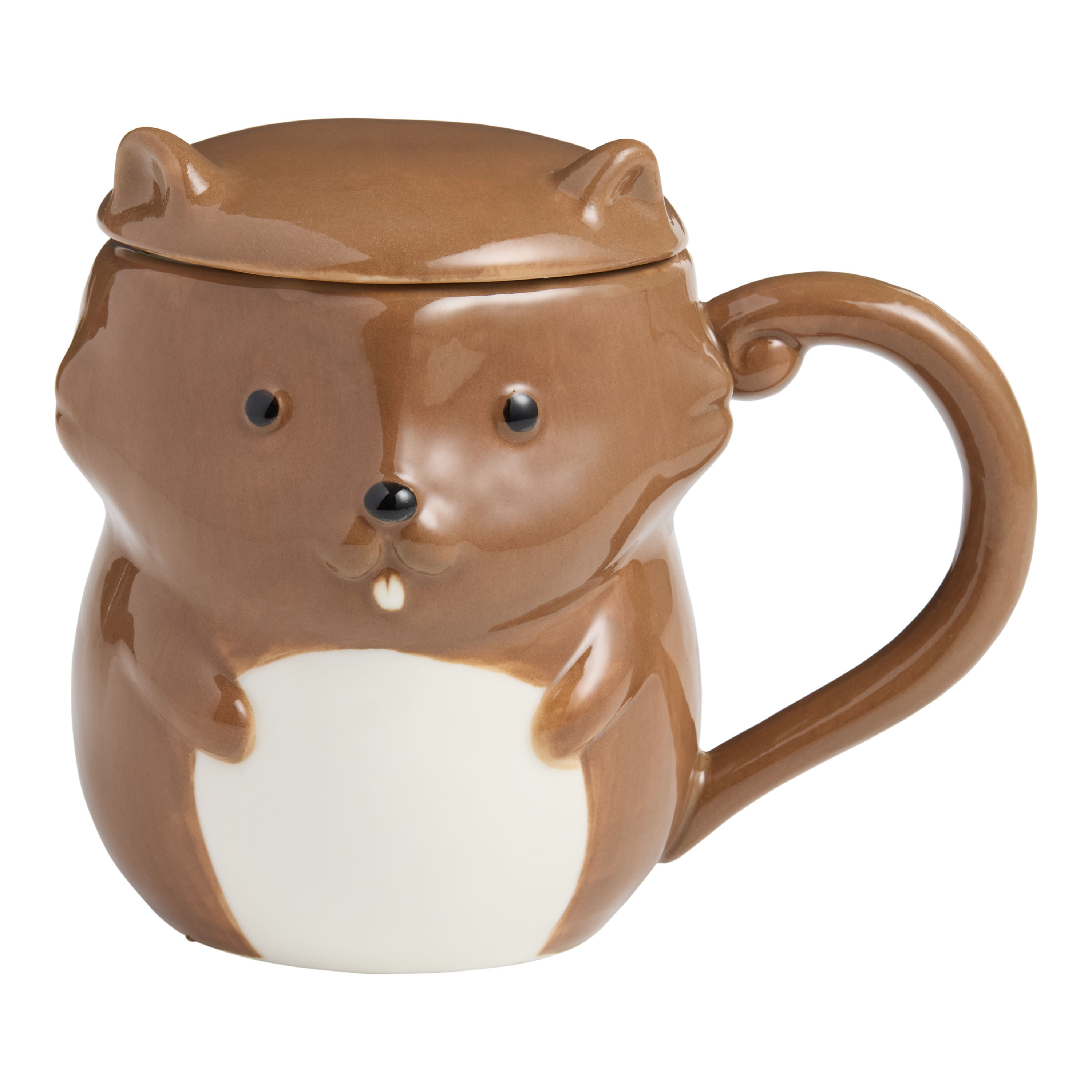 Harvest Critter Lidded Hand Painted Figural Ceramic Mug | World Market