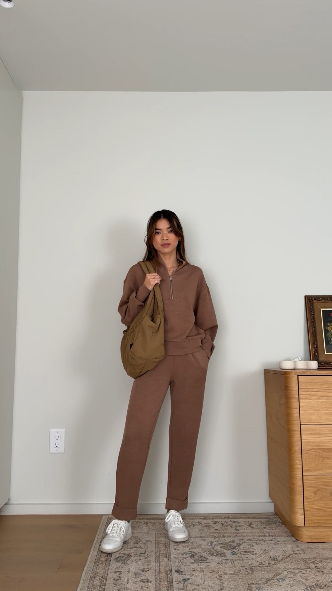 The perfect petite friendly sweats from @Varley.

Sizing info: 
-Varley Davidson Sweat (Size XS in Golden Bronze Marl) 
-Varley The Rolled Cuff Pant 25" (Size XXS with 25” Inseam in Golden Bronze Marl)

petite fashion, get dressed with me, outfit inspiration, ootd, nashville outfit, Nashville influencer, petite style, vacation style, casual outfits, mom style, petite pants, fall outfits, fall outfit info, fall pants, fall outfit idea, fall top, fall sweater, fall shoes, Varley, Varley tryon, Varley unboxing, Varley for petite, sweat sets, cozy matching set,

#LTKootd #LTKActive #LTKTravel