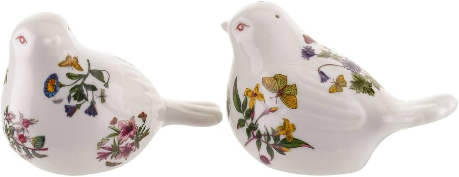 Portmeirion Botanic Garden Bird-Shaped Salt & Pepper Set | Figural Salt & Pepper Shakers with Ass... | Amazon (US)