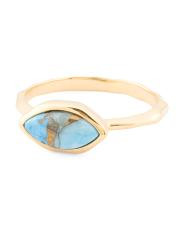 Made In India 14kt Gold Plated Blue Dahlia Turquoise Ring | TJ Maxx