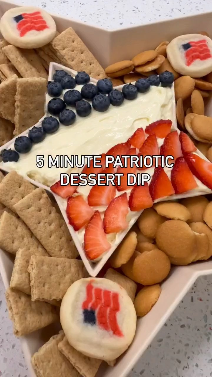 5 minute patriotic dessert dip coming to every summer party with us 🇺🇸

The easiest festive treat for Memorial Day weekend, 4th of July, Labor Day, BBQs, pool parties, and all the summer get togethers. 

This no bake dessert disappeared FAST at our house!

What dippers would you add to your dessert tray?

✨ Hi, I’m Mackenzie, a NJ twin toddler mom, sharing simple toddler activities, festive fun, easy recipes, outdoor play, and realistic motherhood moments for busy families. Follow @kenzs.kitchennn for more easy ideas your kids will love.

#patriotic #redwhiteandblue #easydessert #memorialdayweekend #4thofjuly 

patriotic dessert, patriotic dessert board, no bake cheesecake dip, red white and blue dessert, Memorial Day dessert, 4th of July dessert, Labor Day dessert, summer party food, easy dessert tray, summer sweet treats, easy summer desserts, flag dessert

#LTKfoodie #LTKSeasonal #LTKU