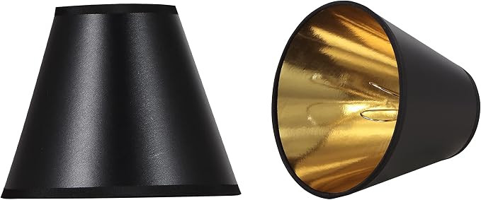 Aspen Creative 32210-2, Hardback Empire Transitional Clip-On Chandelier Shade, Black w/Gold insid... | Amazon (US)