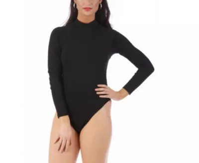 InstantFigure Women's Mock Neck Thong Back Bodysuit | Belk