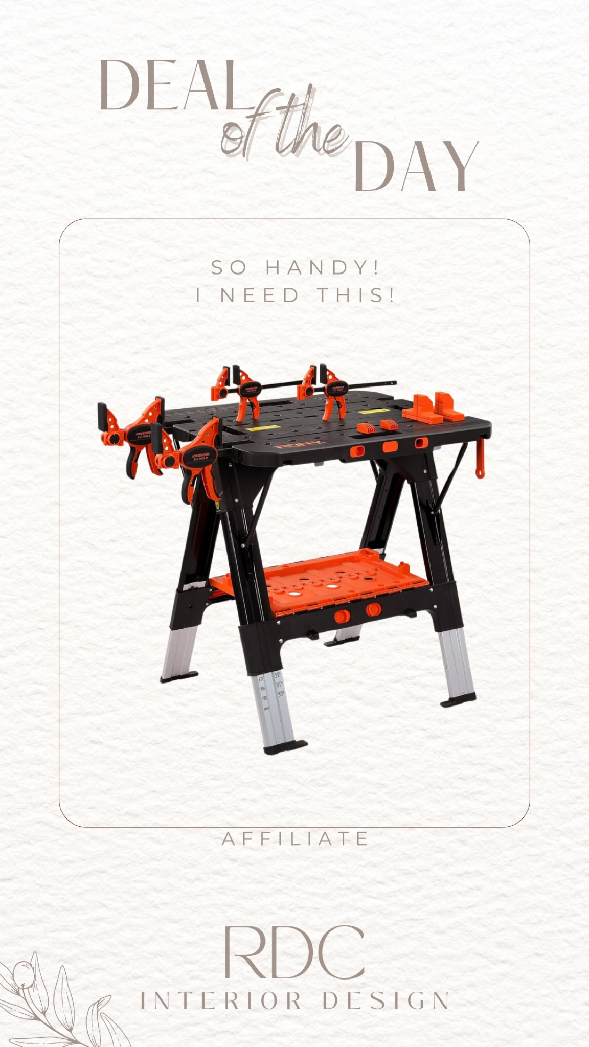 A must for all DIY projects! So handy as a saw horse and workbench. I linked multiple options at varying price points too  

Amazon deal 
Sawhorse 
Workbench 

#LTKHome #LTKSaleAlert
