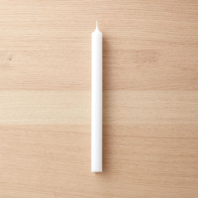 White Unscented Taper Candle | CB2