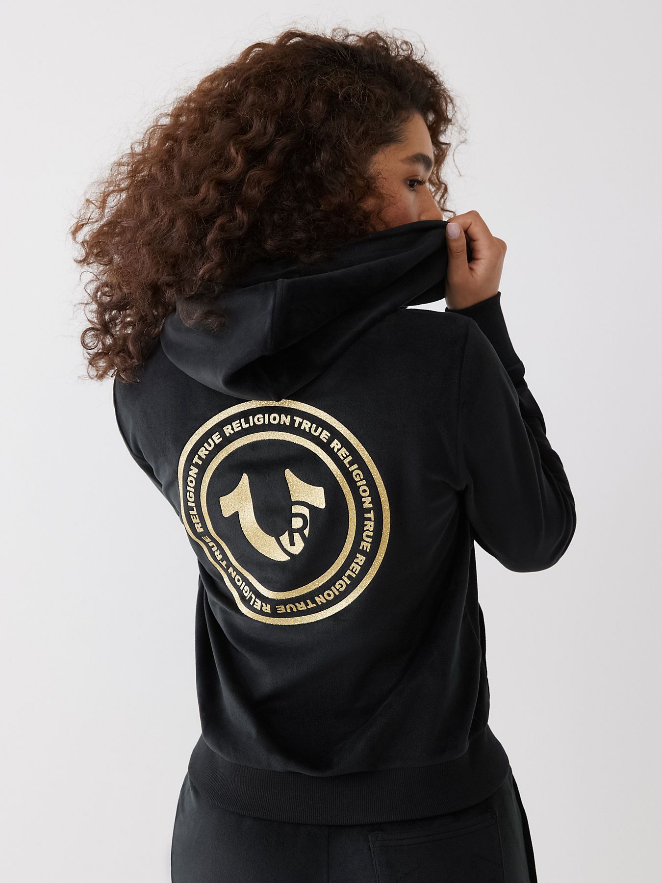 VELOUR LOGO ZIP HOODIE | True Religion