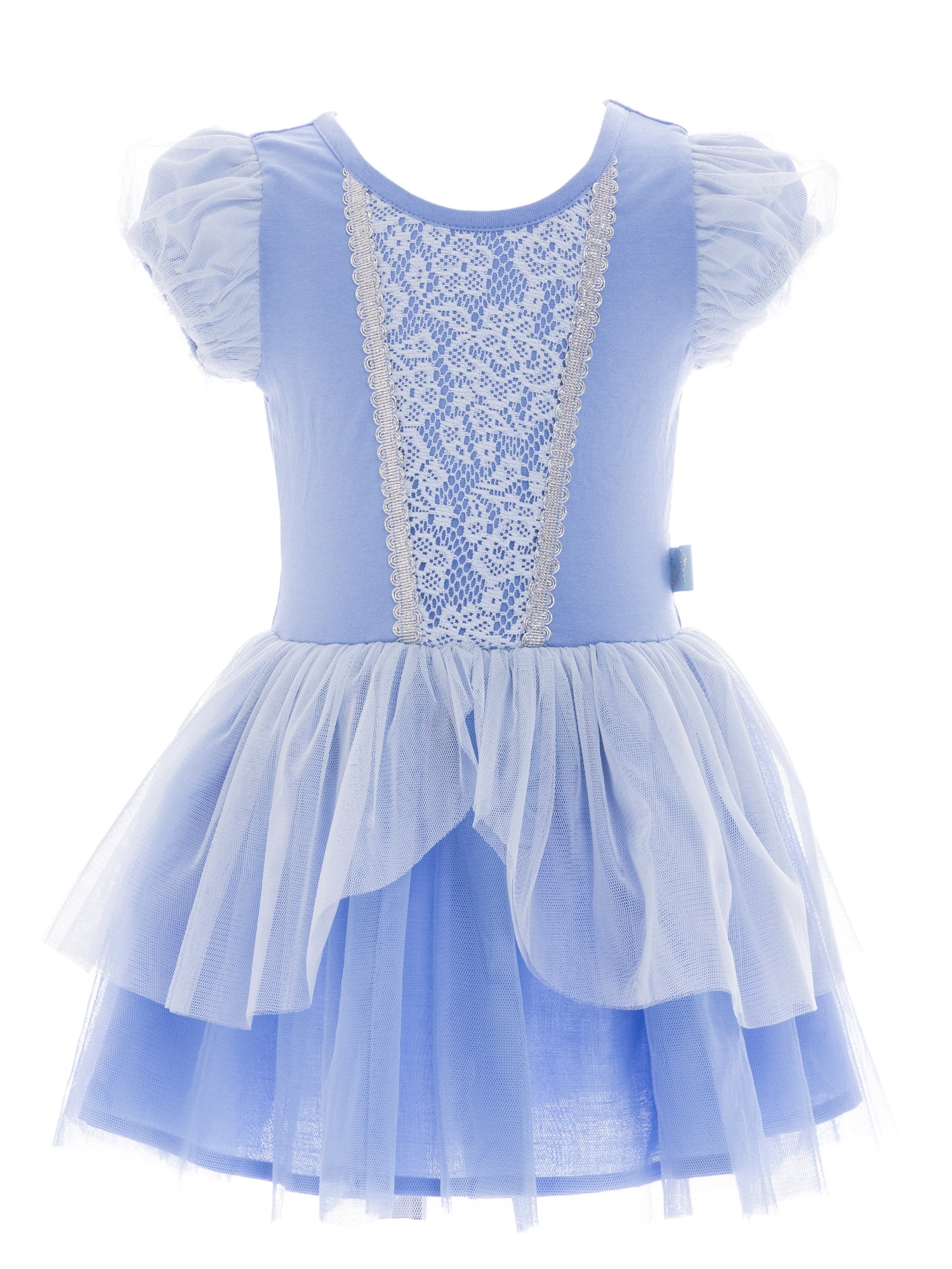 Disney Princess Toddler Girls Cinderella Cosplay Dress with Puff Sleeves, Sizes 12M-5T | Walmart (US)