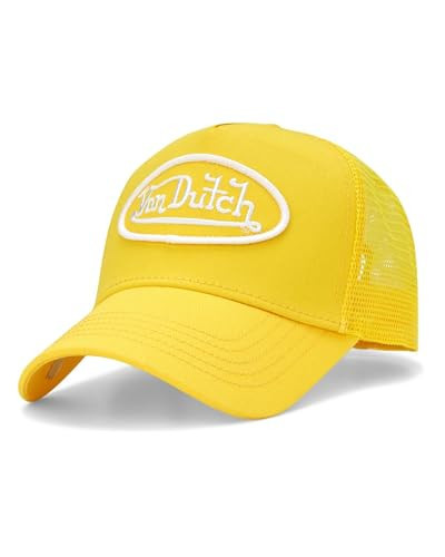 Von Dutch Unisex Trucker Hat - Retro Classic Solid Color Mesh Back Snapback Baseball Cap for Men & Women, Size One Size, Lemon Yellow | Amazon (US)