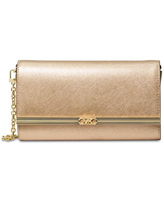 MICHAEL Michael Kors Mona East West Large Leather Clutch - Macy's | Macy's
